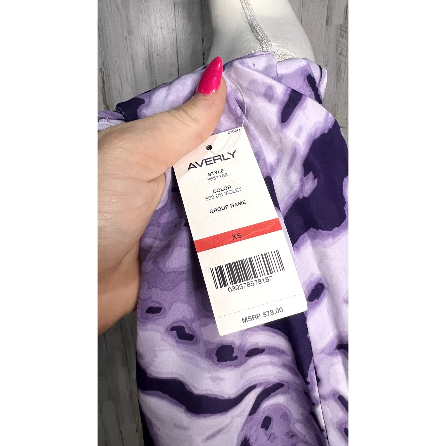 NWT Averly Women's XS Purple Tie-Dye Short Sleeve Casual Blouse