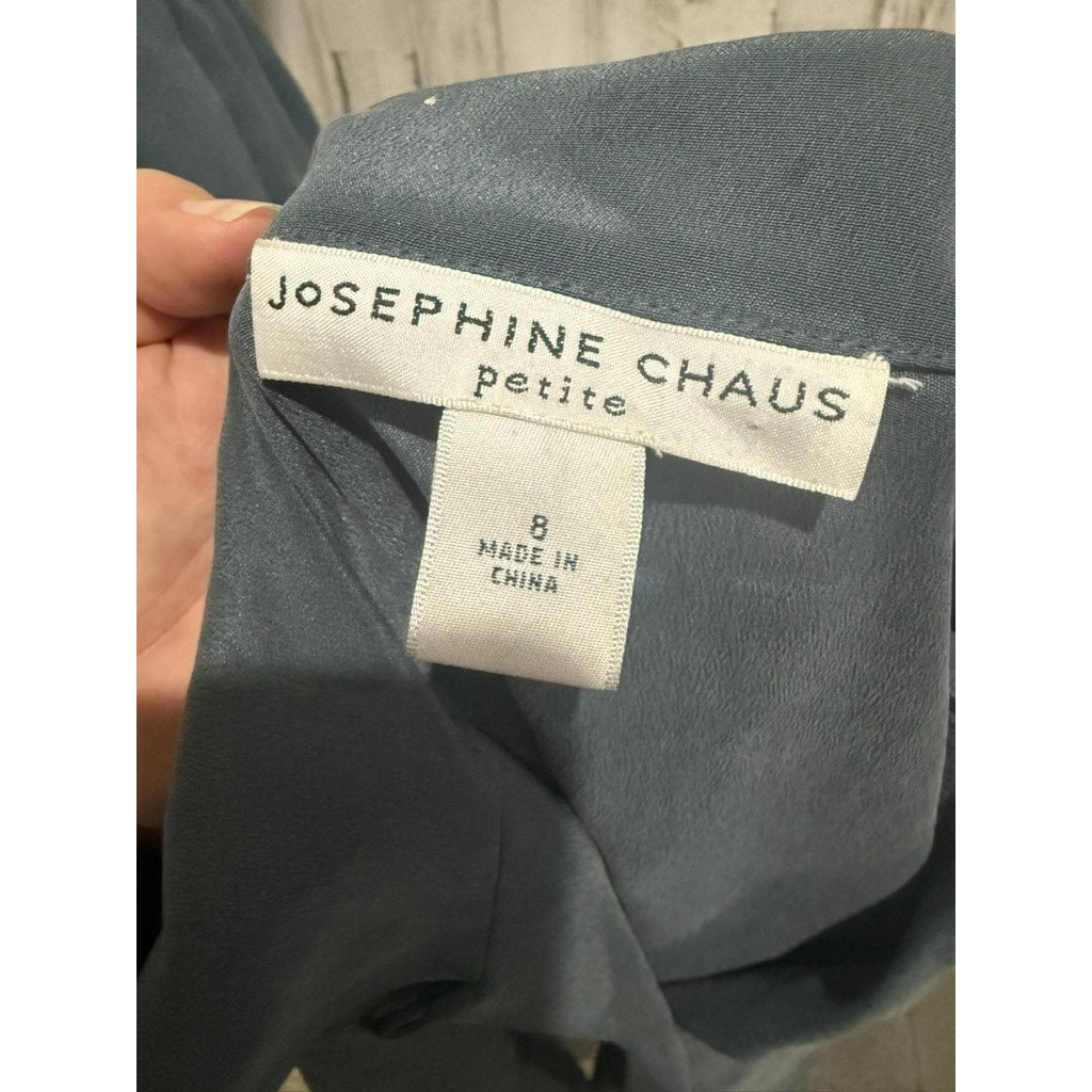 Josephine Chaus Pant Set Slate Blue Top (8) & Straight Pants (10)
