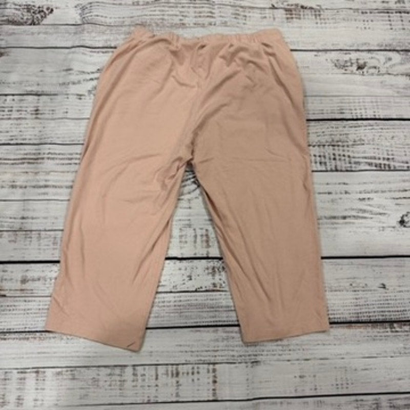 Eileen Fisher Womens Size Large Pink Cropepd Wide Leg Pants Lounge Travel
