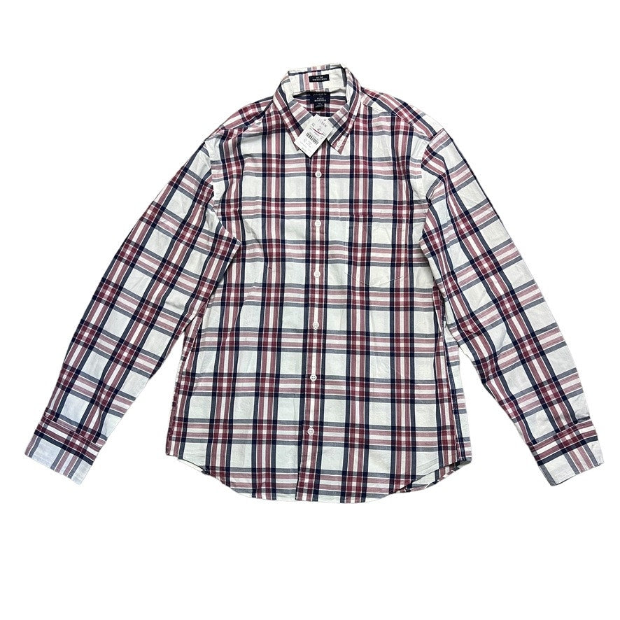 NWT J.Crew Men's Medium Slim Untucked Plaid Long Sleeve Button-Up Shirt