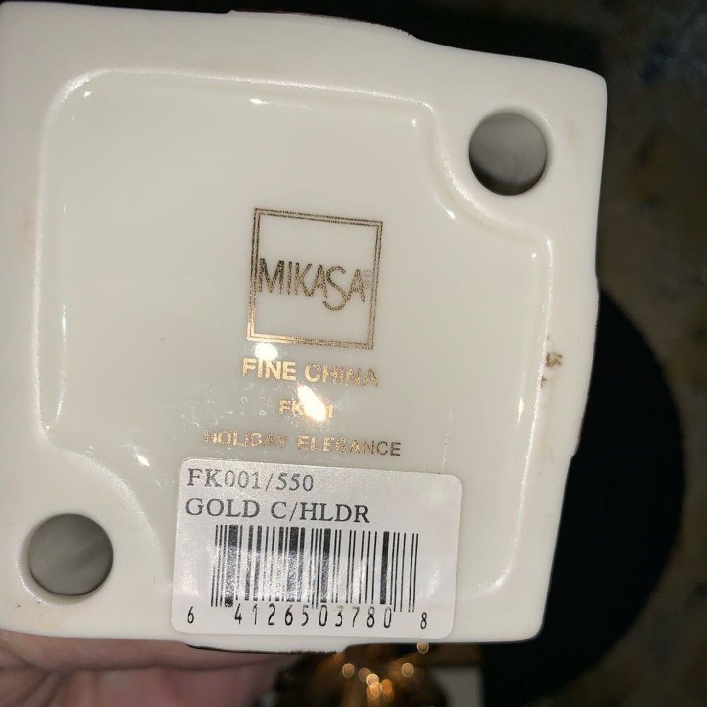 Mikasa Holiday Elegance Porcelain Candle Holders/Trinket Box
