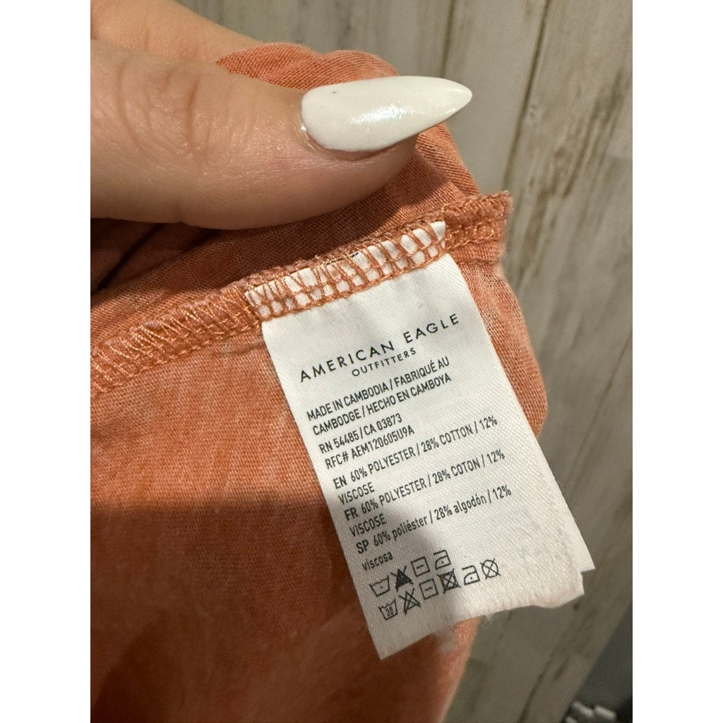 American Eagle Outfitters Tank Top Womens XS Peach Pink Floral Scoop