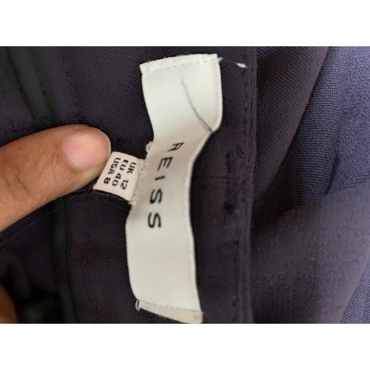 REISS Dress Pants Womens Size 8 Gray Purple Tint Slim Fit Straight Leg