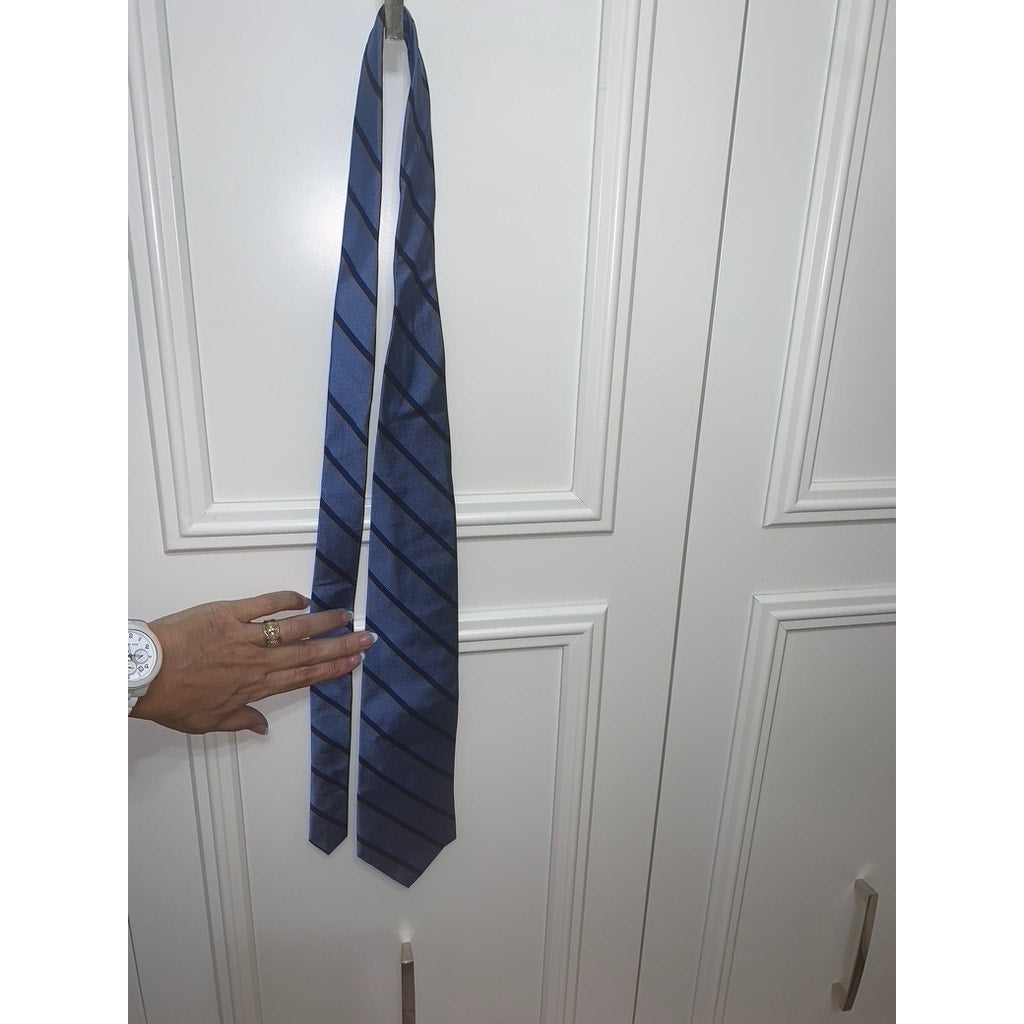 Brooks Brothers Men's Silk Tie Navy Blue Striped One Size