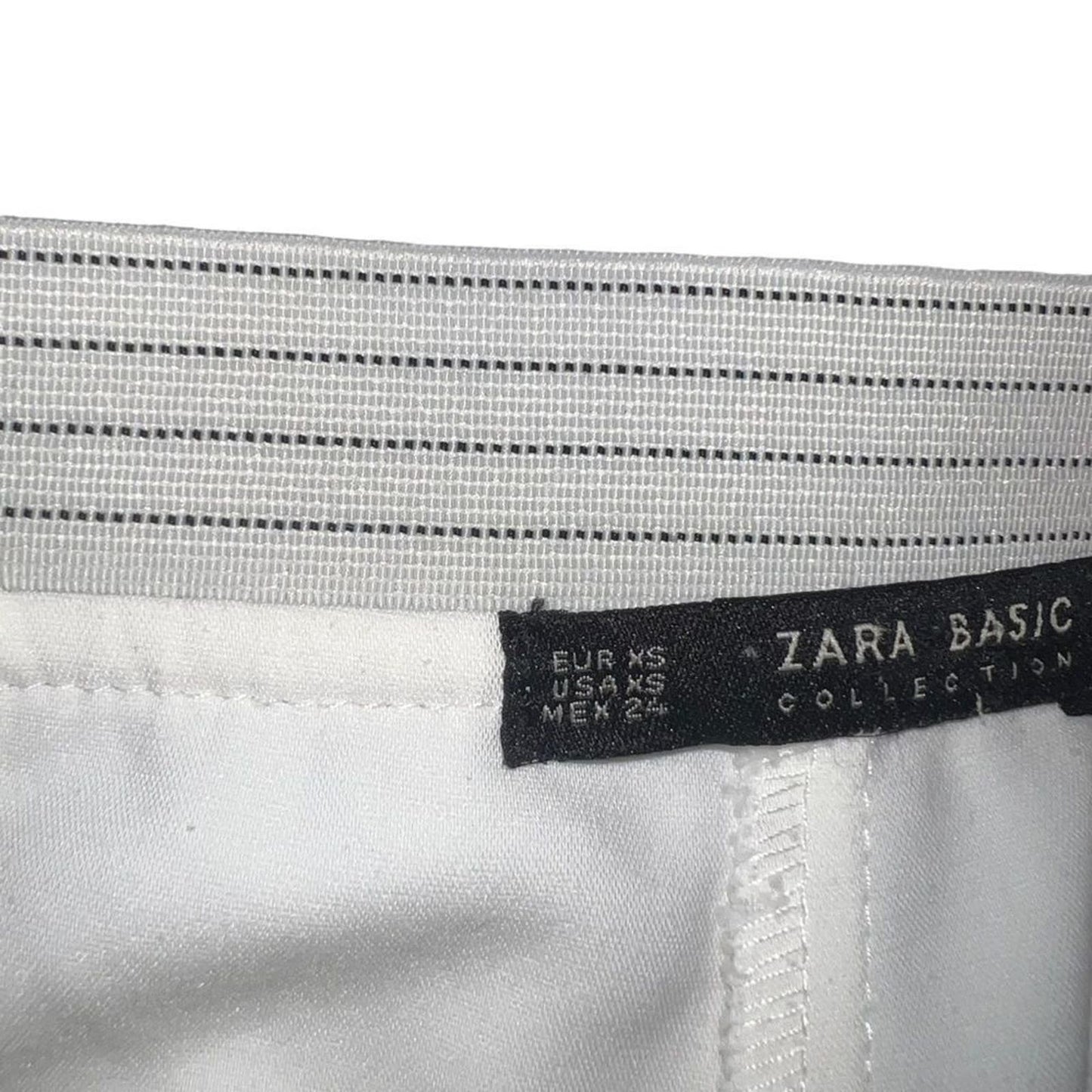 Zara White Straight Leg Cuffed Pants Size XS