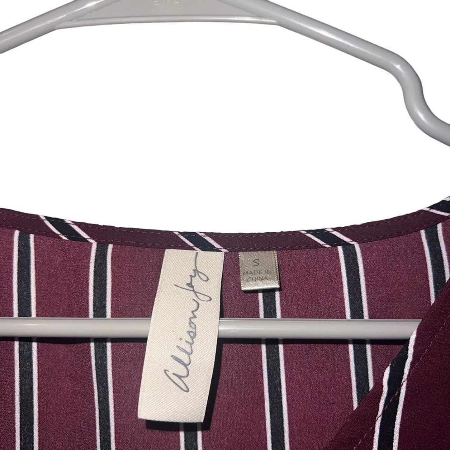 Allison Joy Maroon Stripped Blouse Size Small