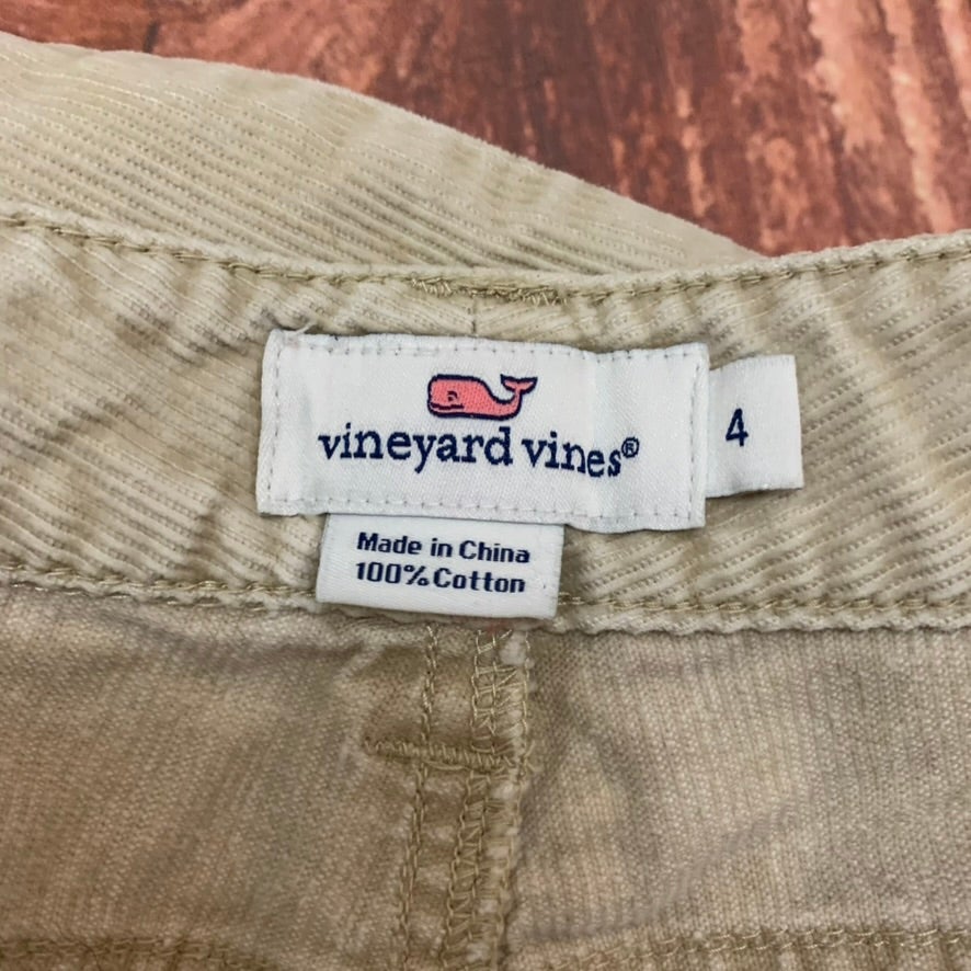Vineyard Vines Pants Womens Size 4 Beige Corduroy Slim Fit