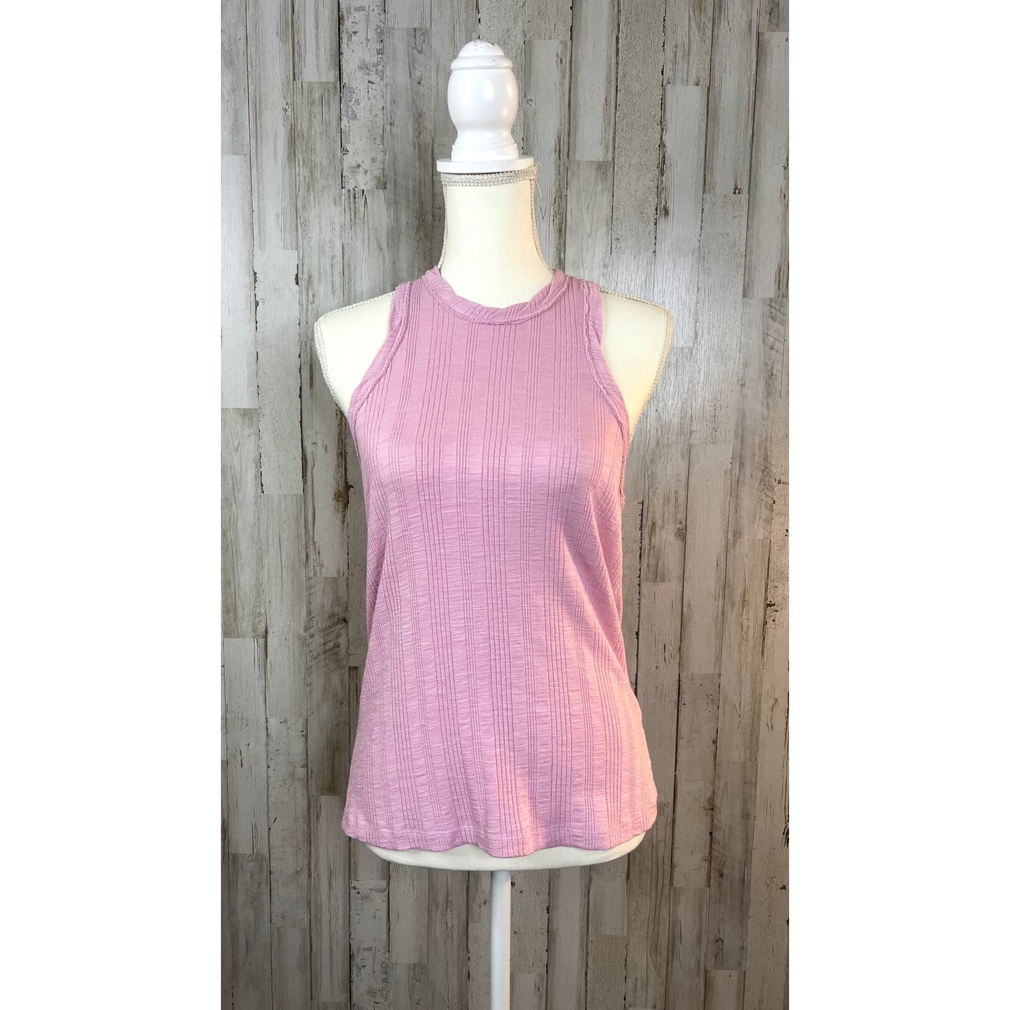 Anthropologie Pilcro Women's Medium Pink Ribbed Tank Top Sleeveless Racerback