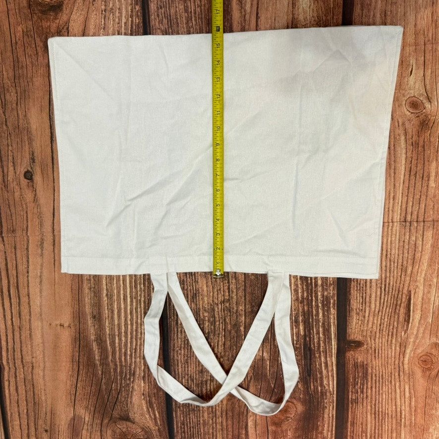 Gucci Tote Bag Womens Extra Large White Silver Logo Print Reusable
