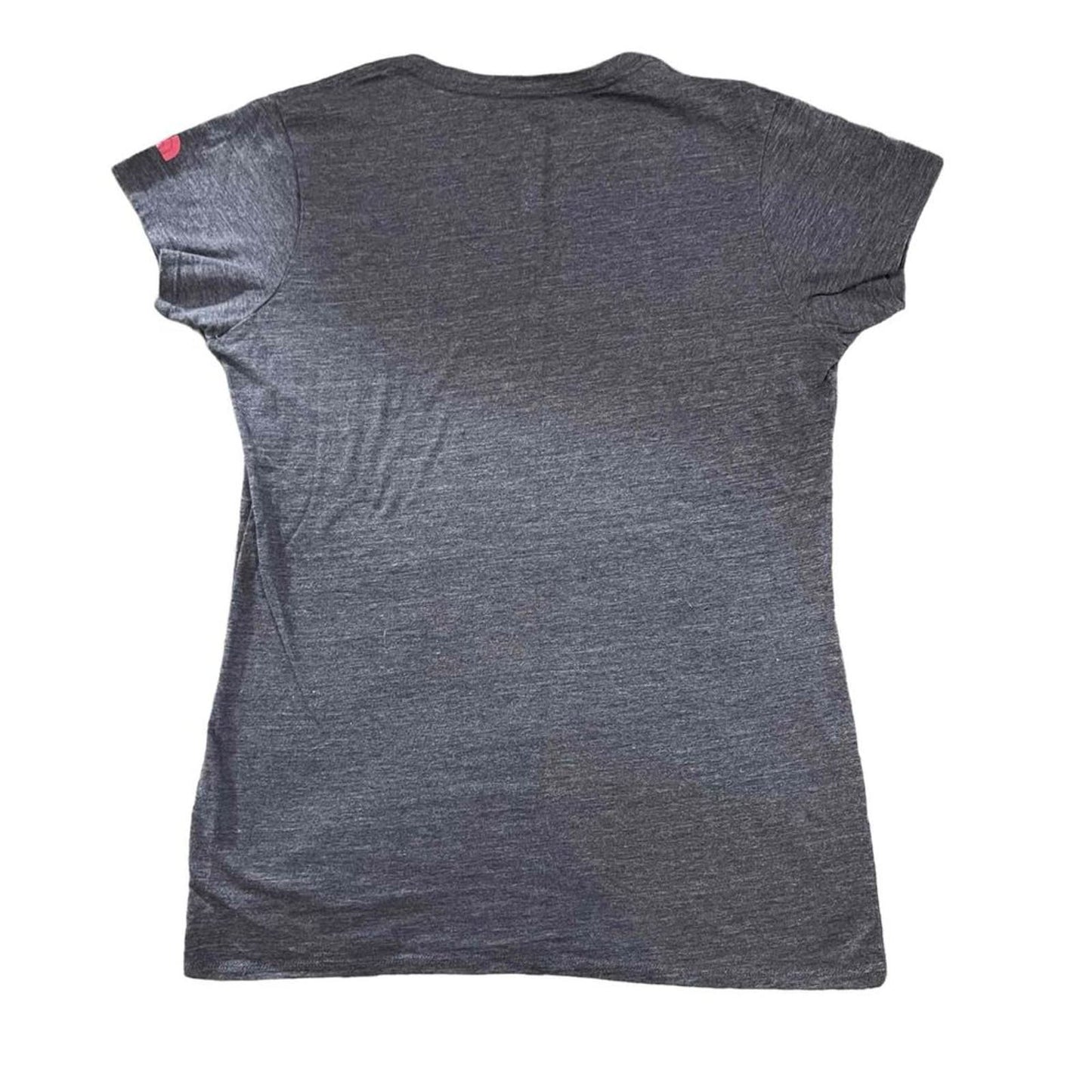 The North Face Women's Grey Short Sleeve V-Neck Graphic Slim Fit T-Shirt Medium