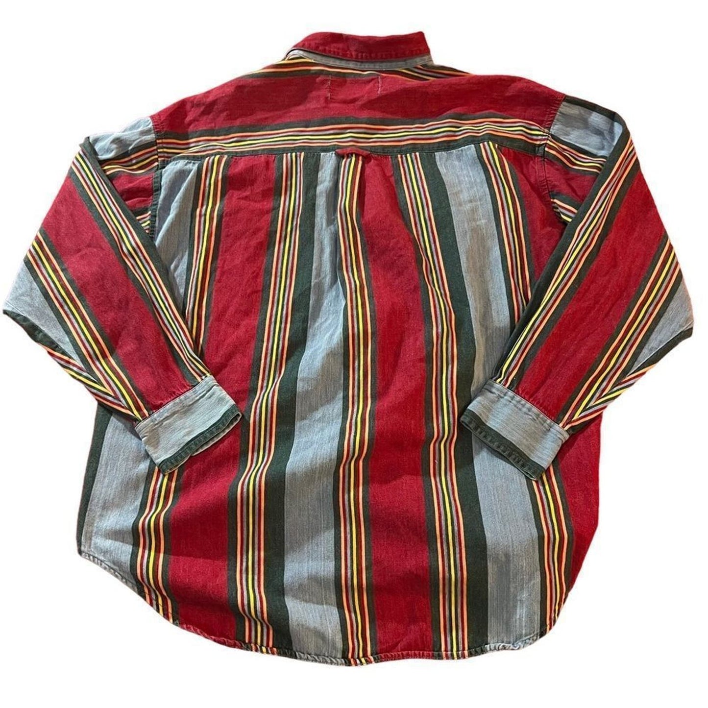 Silenzio 100% Cotton Striped Button Down Size Large
