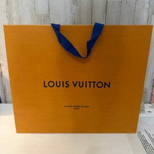 Louis Vuitton Large Shopping Gift Bag Orange Blue Ribbon Handles 16x13