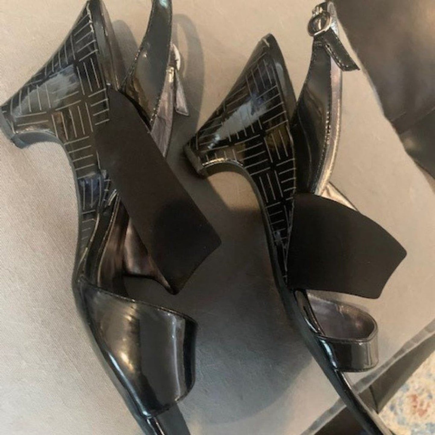 Etienne Aigner Black wedge heel sandals 10M