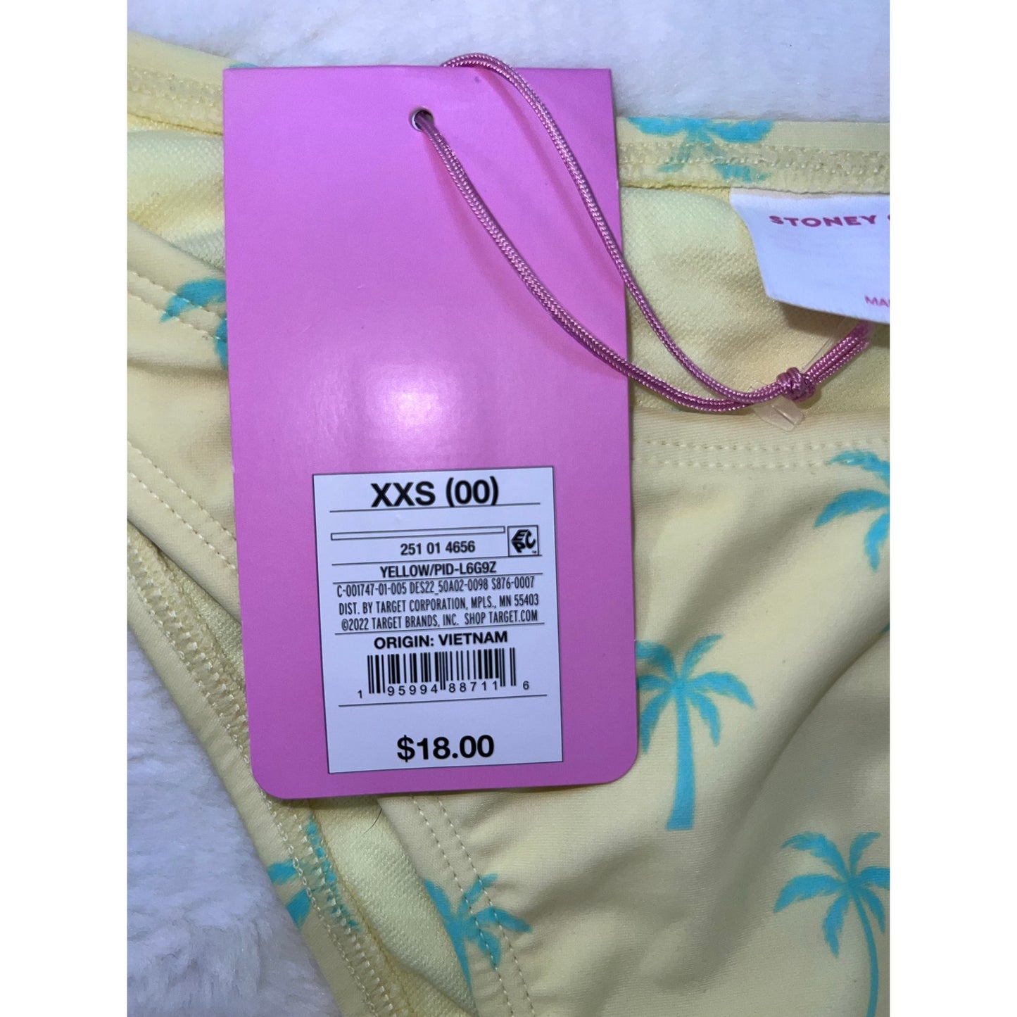 NWT Stoney Clover Lane x Target Palm Tree High-Leg Bikini Bottoms XXS Yellow