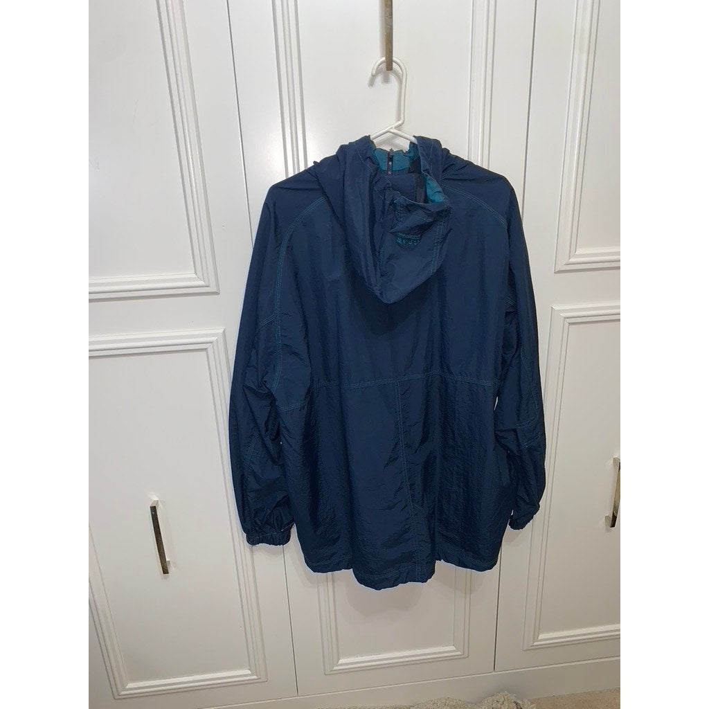 Vintage Gear for Sports Embroidered Men's XL Blue Hooded Windbreaker Jacket