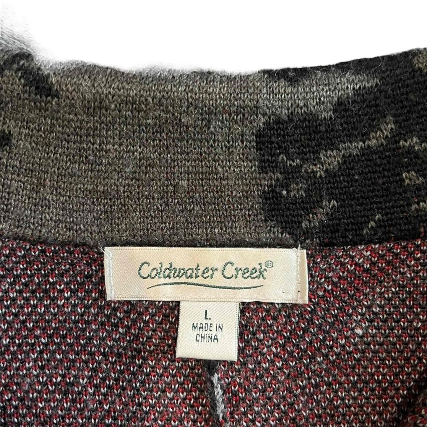 Coldwater Creek Button-Up Floral Pattern Collared Long Sleeve Cardigan -  Large
