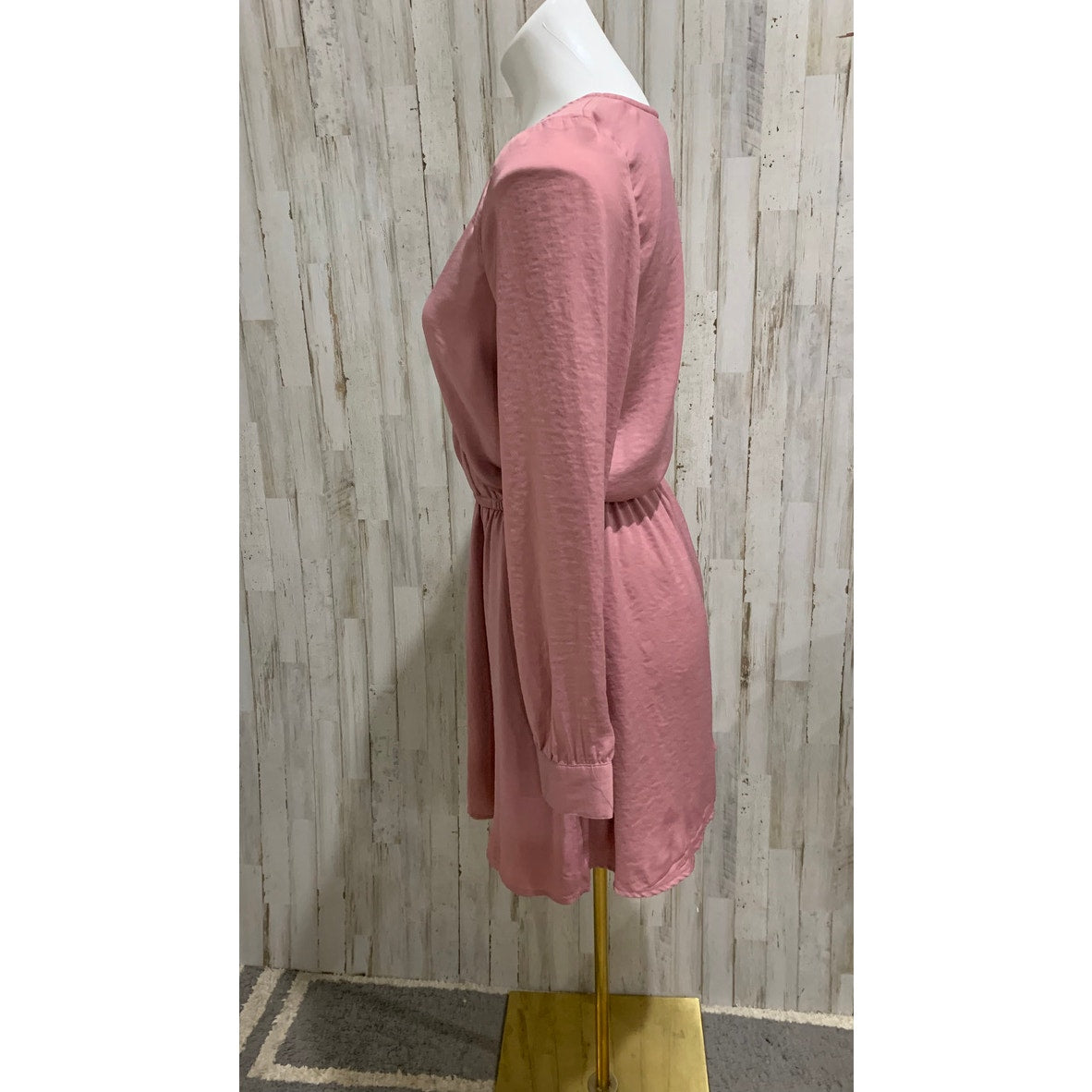 American Eagle Outfitters Dress Womens Small Tall Pink Faux Wrap