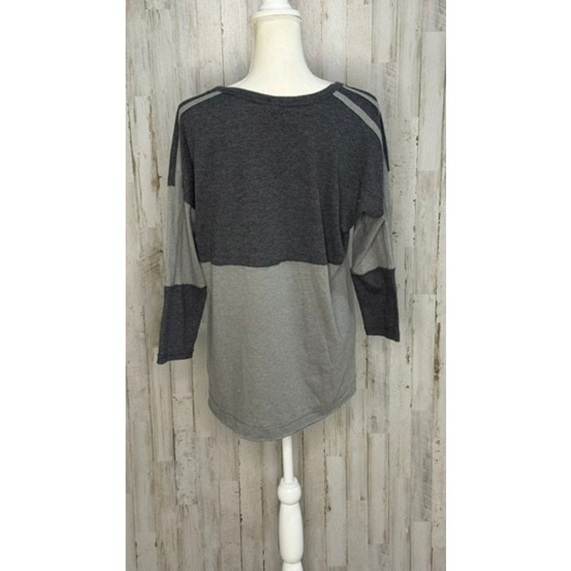 We The Free Women's Gray Colorblock 3/4 Sleeve Blouse Size Small Casual