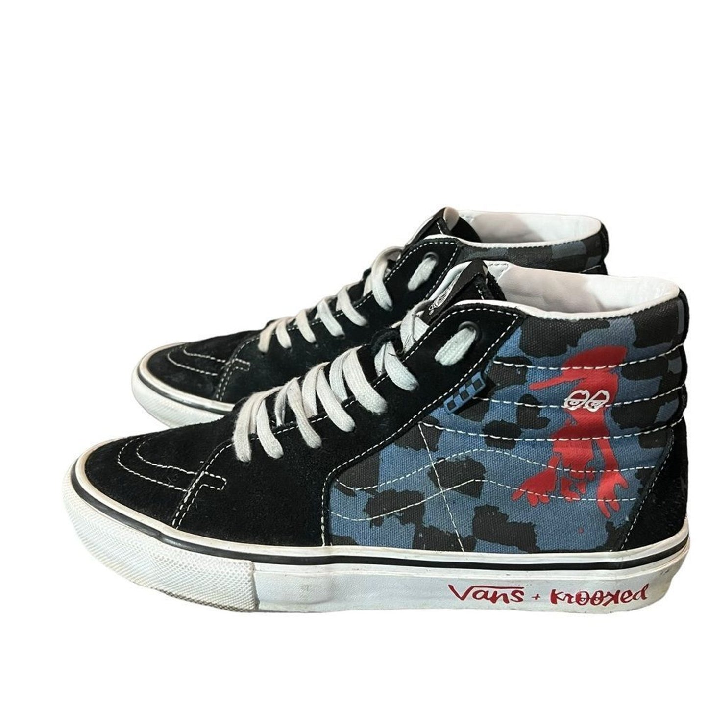 Vans x Krooked Skate Sk8-Hi Camo High Top Skate Shoes Men's Size 10
