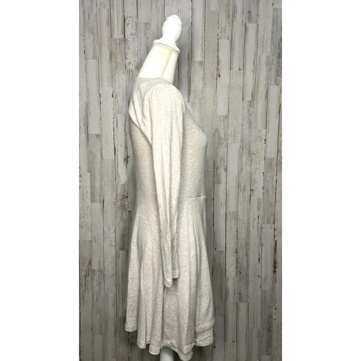 Saturday Sunday Women's Beige Knit Mini Dress V-Neck Long Sleeve Size XS