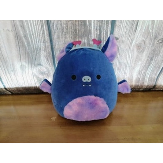 Squishmallows Milan Fruit Bat Plush Navy Blue & Purple Heart Antennae 16"