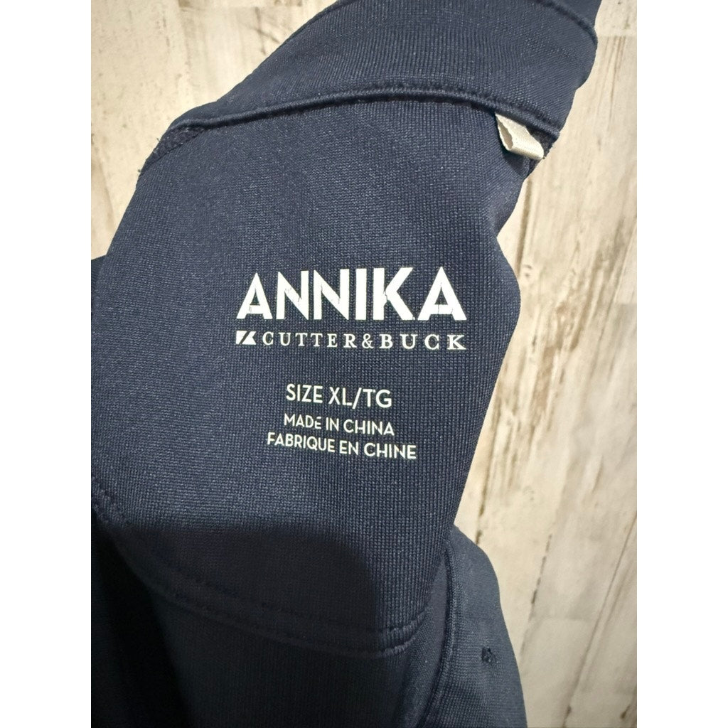 Annika Cutter & Buck Womens Golf Polo Shirt XL Navy Blue