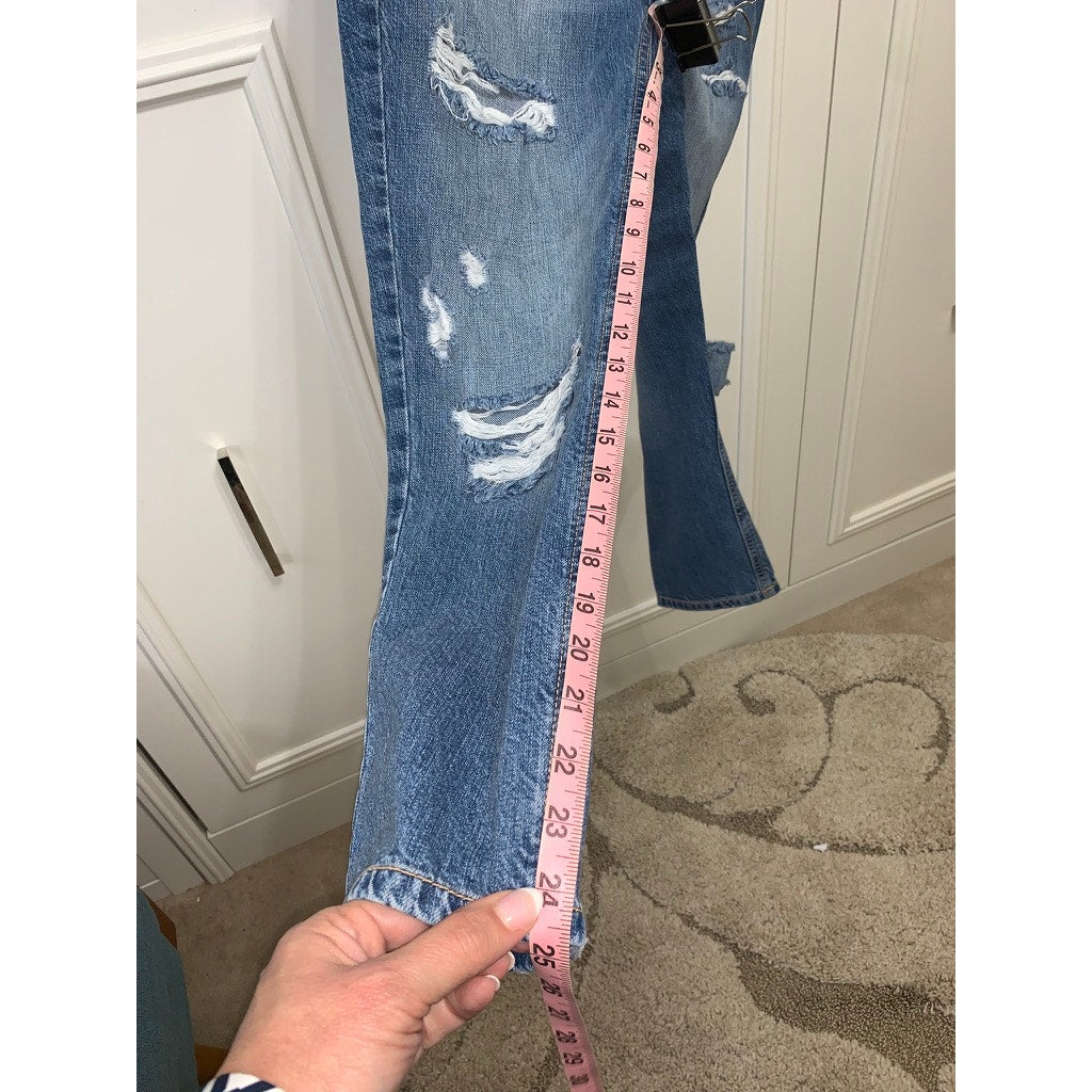 KanCan Women's High Rise Distressed Straight Leg Jeans Size 3/25 Blue