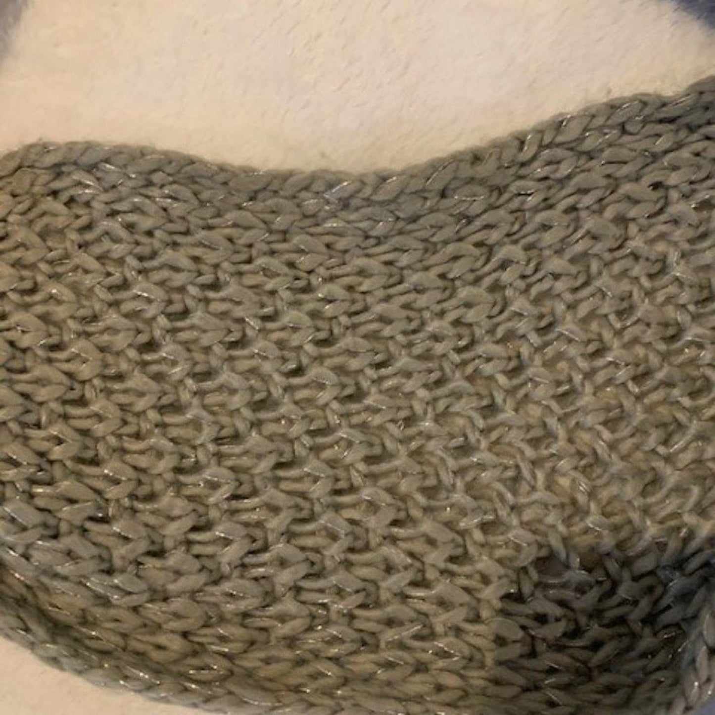 Rampage Shimmer Grey/Silver Knit Scarf EUC