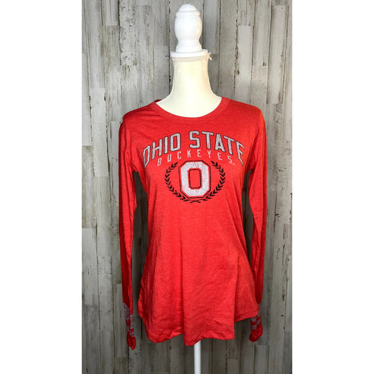 Scarlet & Gray Women's Medium Ohio State Buckeyes Red Long Sleeve T-Shirt