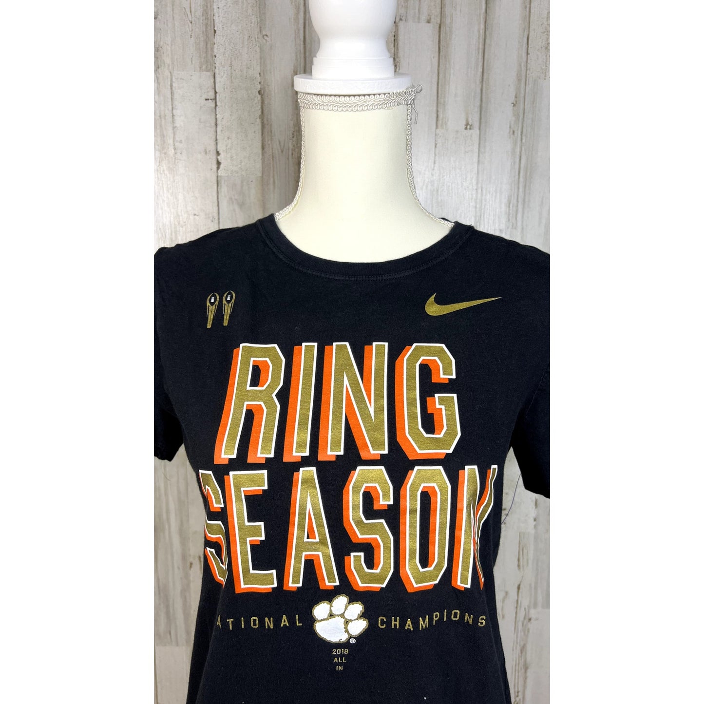 Nike Clemson Tigers Ring Season Men's T-Shirt Black Small Short Sleeve Crew Neck