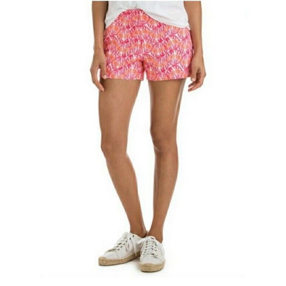 Vineyard Vines Women's Sea Shell Print Chino Shorts Pink Size 6