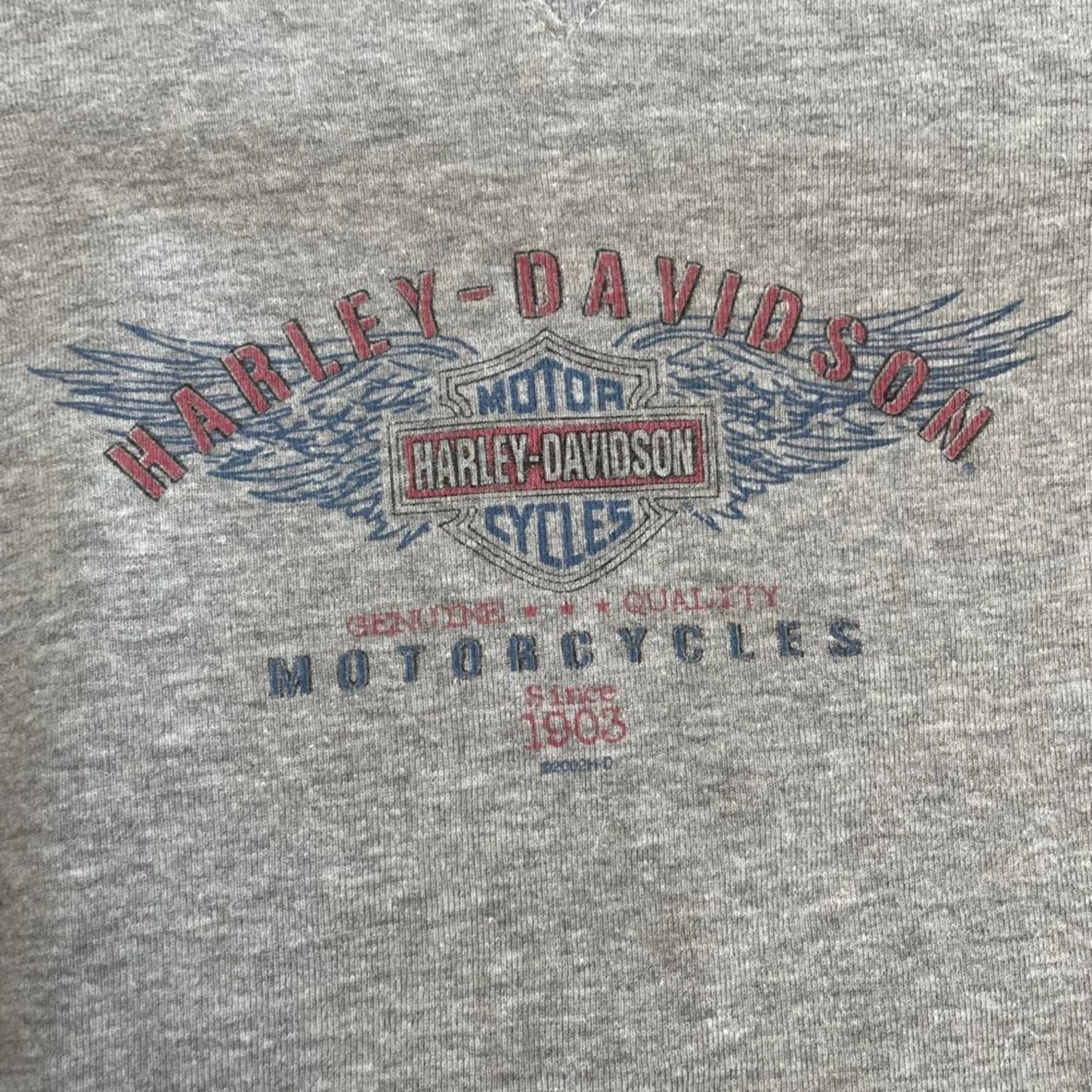 Women's Y2K Vintage Harley Davidson Grey Long Sleeve T-Shirt Size Large