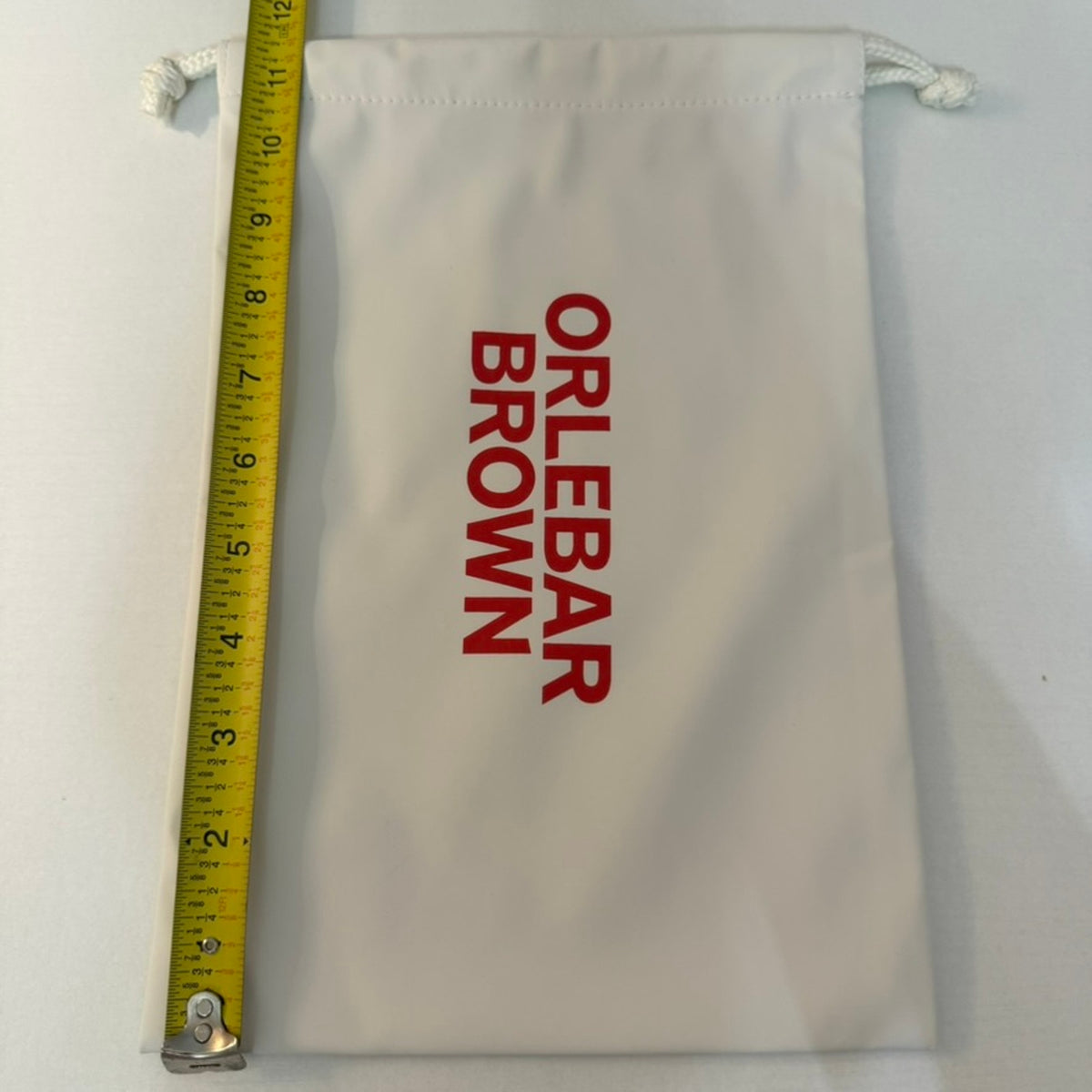 Orlebar Brown Dust Bag Storage Pouch White Drawstring Red Logo Small 9x12