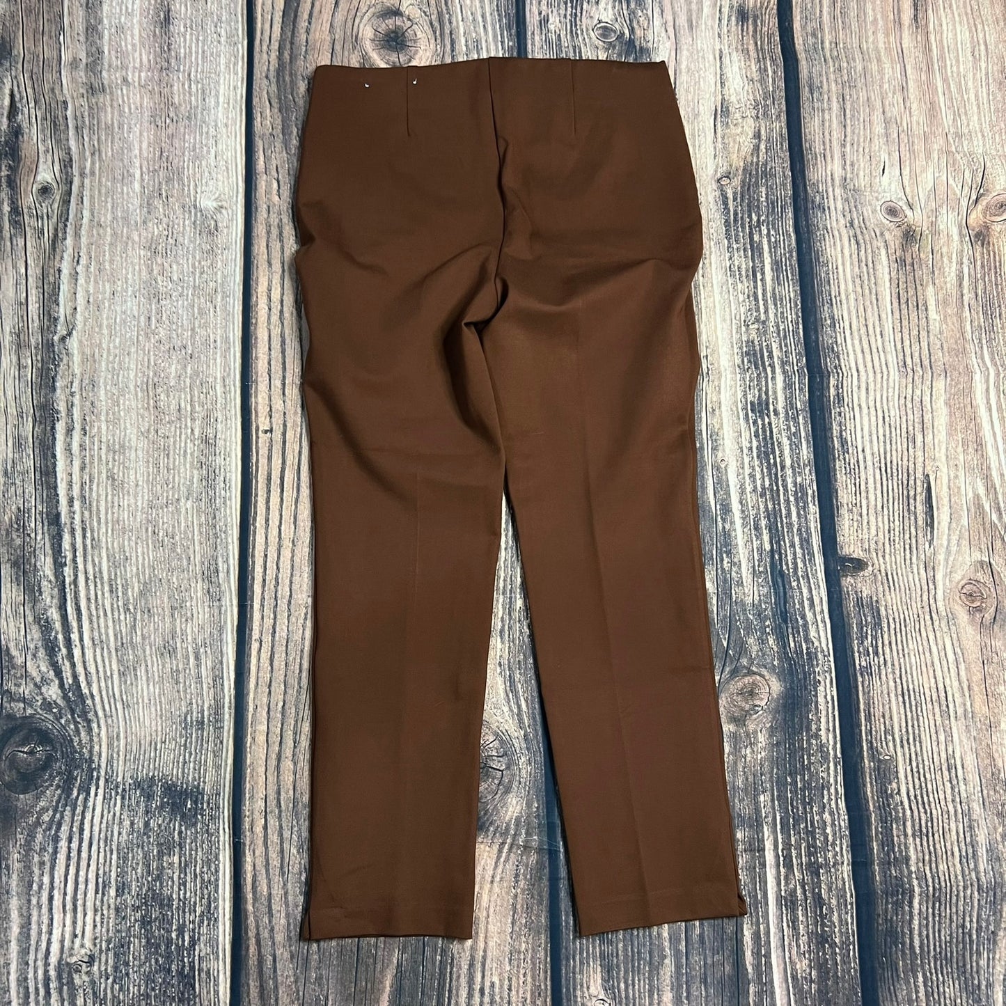 Chico's Women's High Rise Brown Dress Pants Size 1 Casual Straight Leg