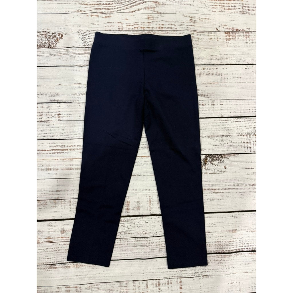 Lulu-B Women's Navy Blue Pull-On Straight Pants Size Medium Casual Stretchy