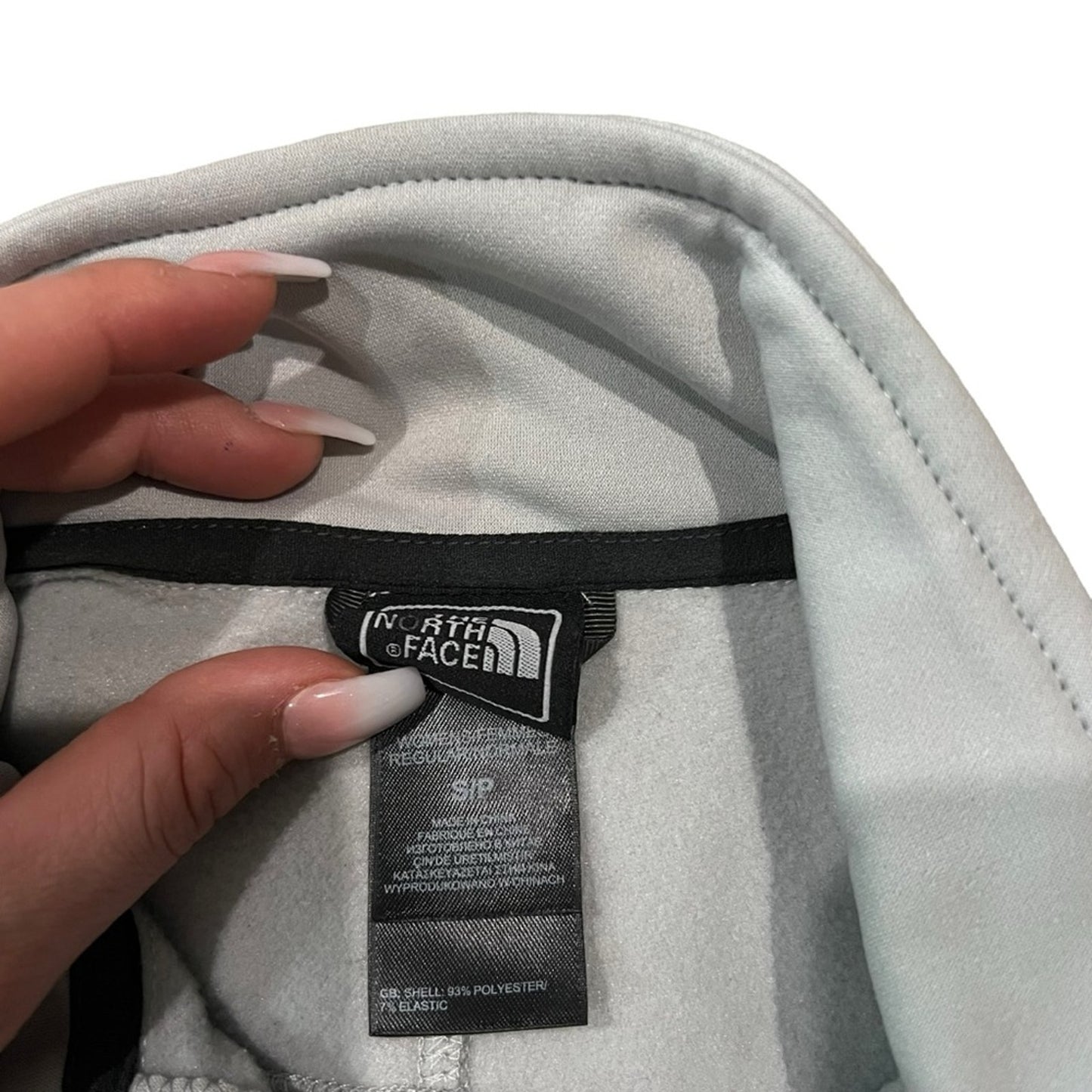 The North Face Jacket Womens Size Small Gray 1/4 Zip Fleece Pullover Stretch