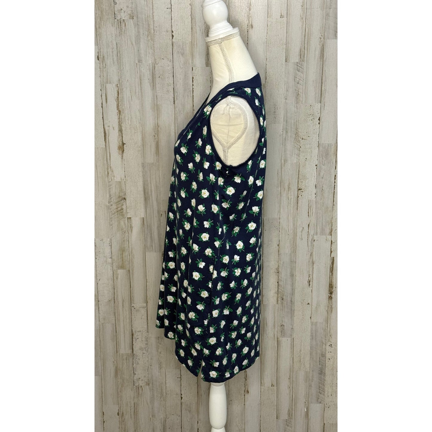 Draper James x Lands' End Blue Floral Shift Dress Petites Size Medium
