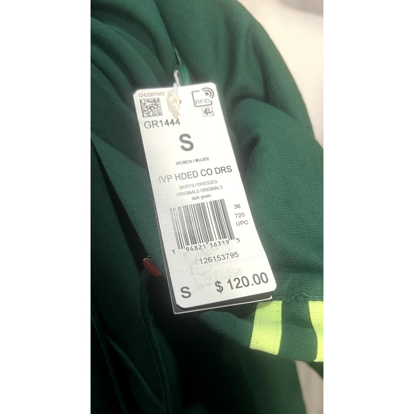 Adidas x Ivy Park Women Hooded Cut Out Dress Green Size Small Casual