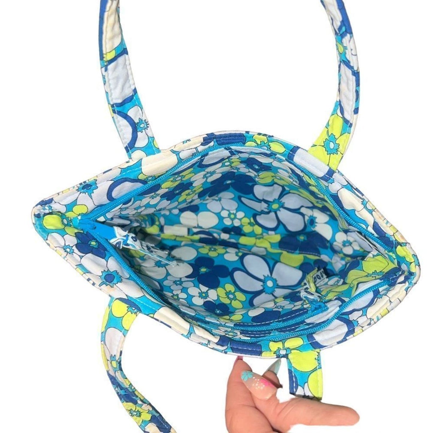 Vera Bradley Petal Power Blue Tote Handbag