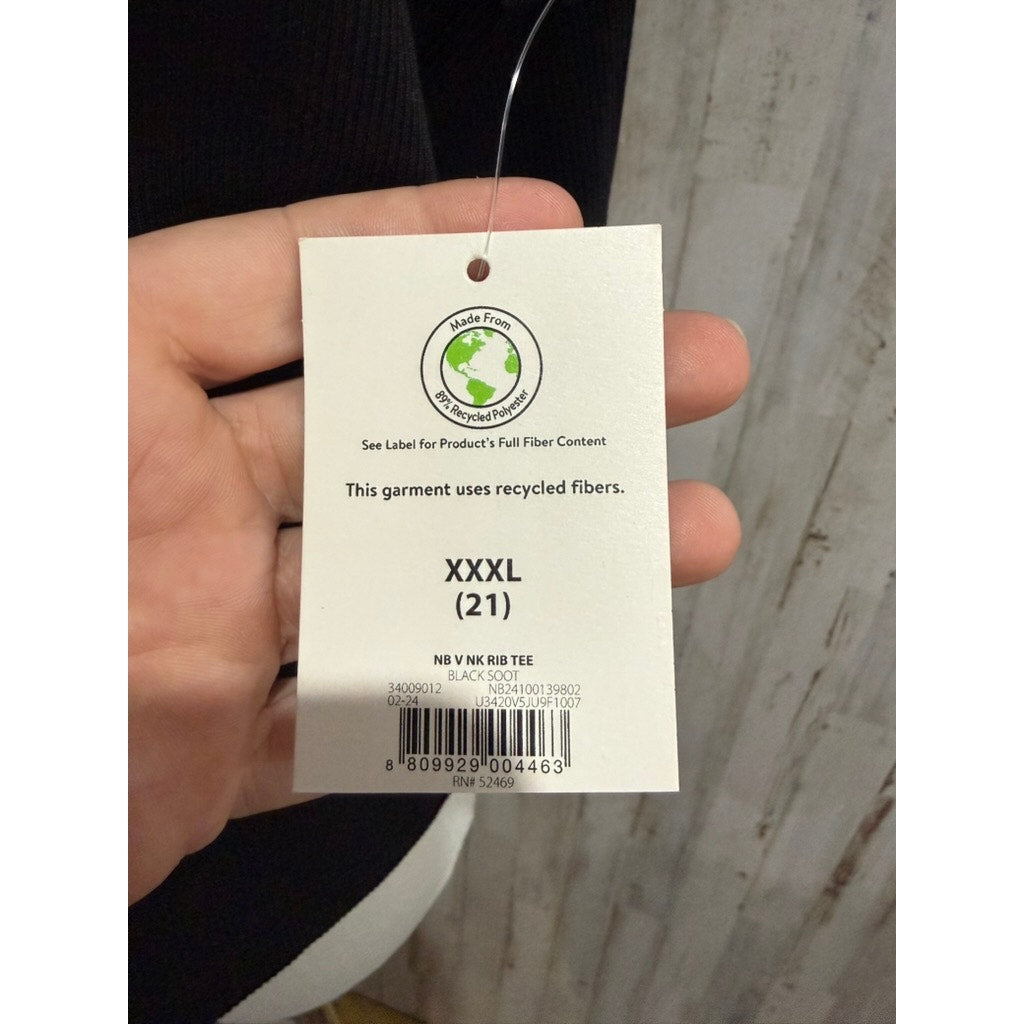 NWT No Boundaries T-Shirt Womens Juniors XXXL Black Ribbed V-Neck Short Sleeve