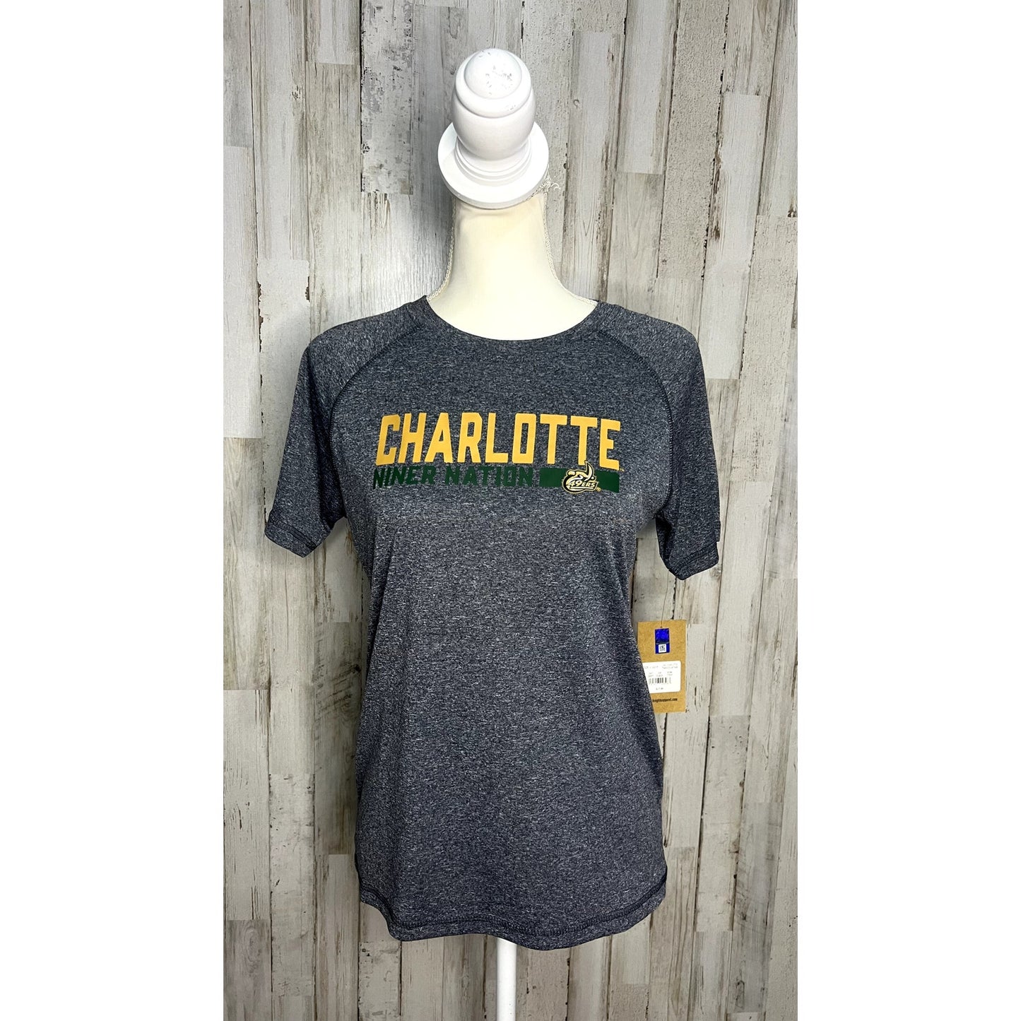 NWT UNC Charlotte 49ers Niner Nation Kids Boys Large Gray Short Sleeve T-Shirt