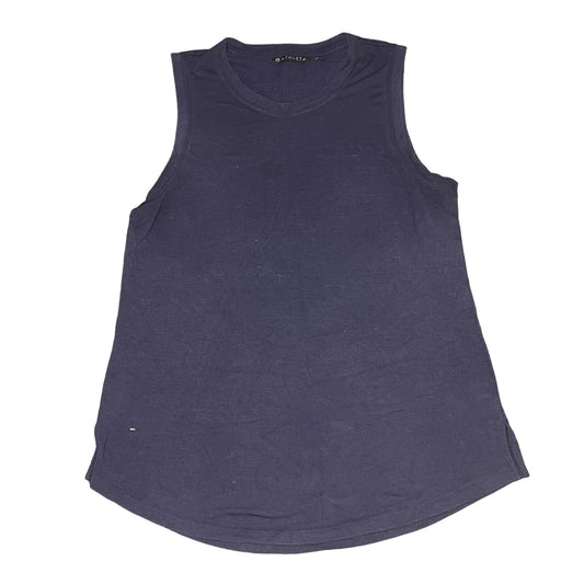 Athleta Women's Large Navy Blue Sleeveless Round Neck Split Hem Tank Top