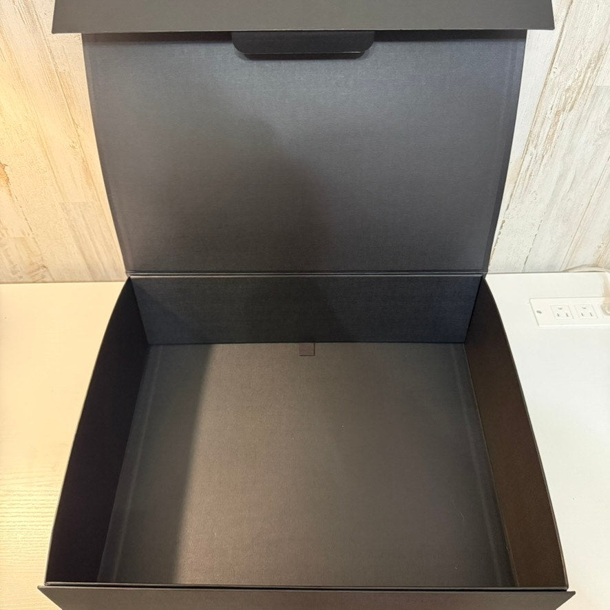Versace Large Matte Black Gift Storage Box Lift-Off Lid Gold Logo Empty 18x15x5