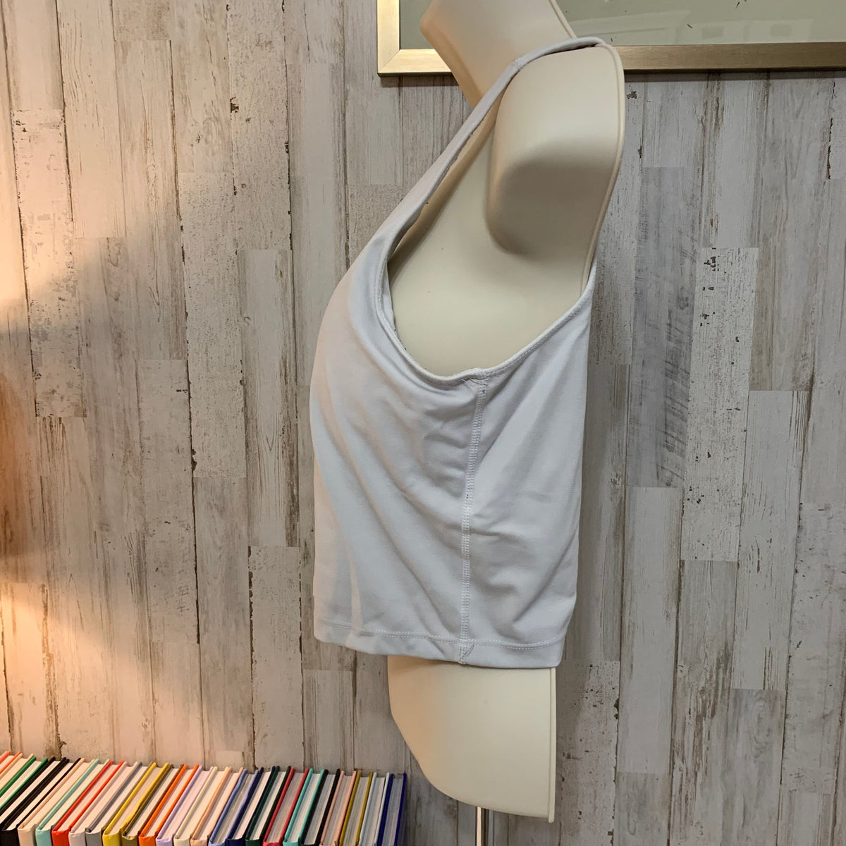 90 Degree by Reflex Grey Cropped Sports Bra Tank Size Large
