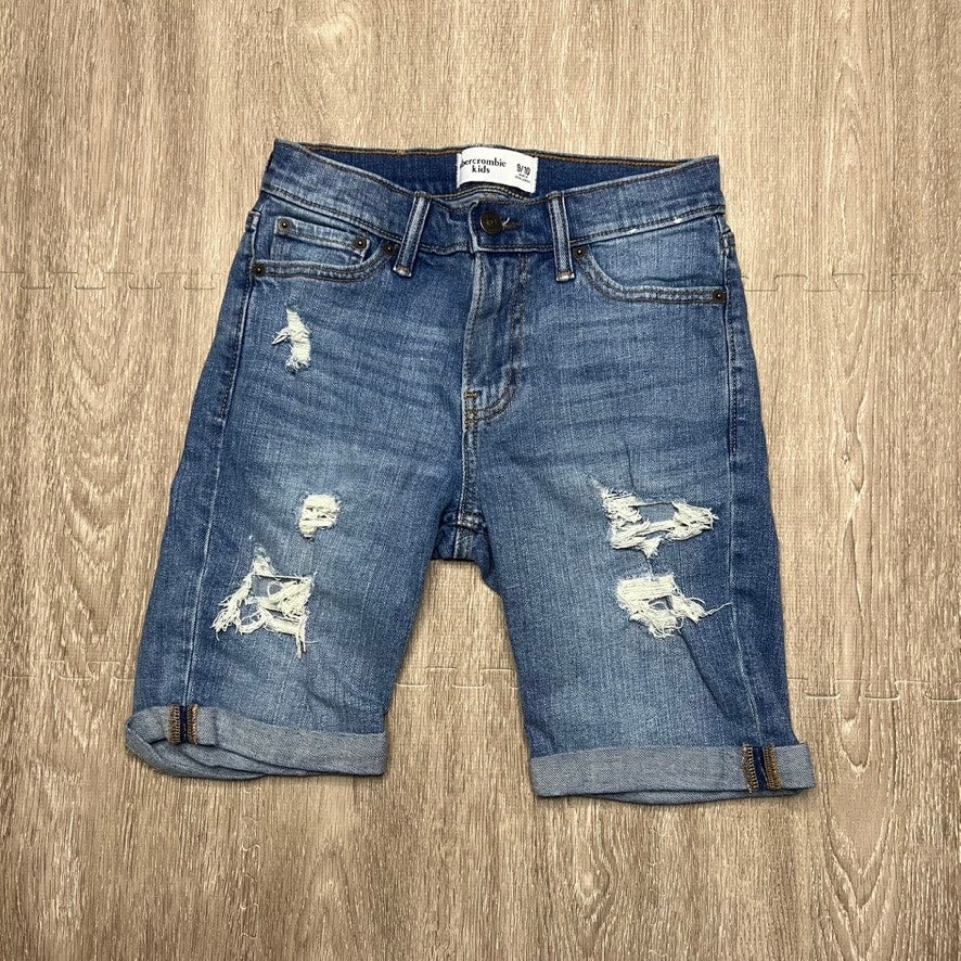 Abercrombie Kids Boys Distressed Denim Shorts Size 9-10 Blue Casual