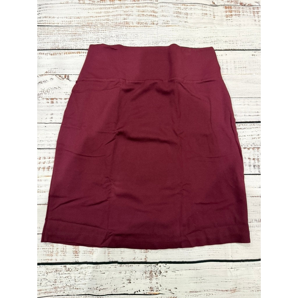 APT.9 Skirt Womens Size M Burgundy Pull-On Stretch Knit Pencil Workwear