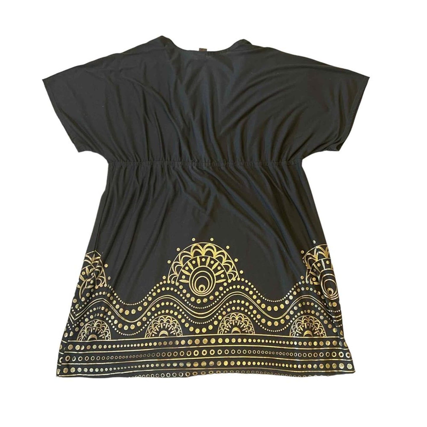 Swimsuits For All Women's Navy & Silver V-Neck Dress w/ Details Cover-up Size 26