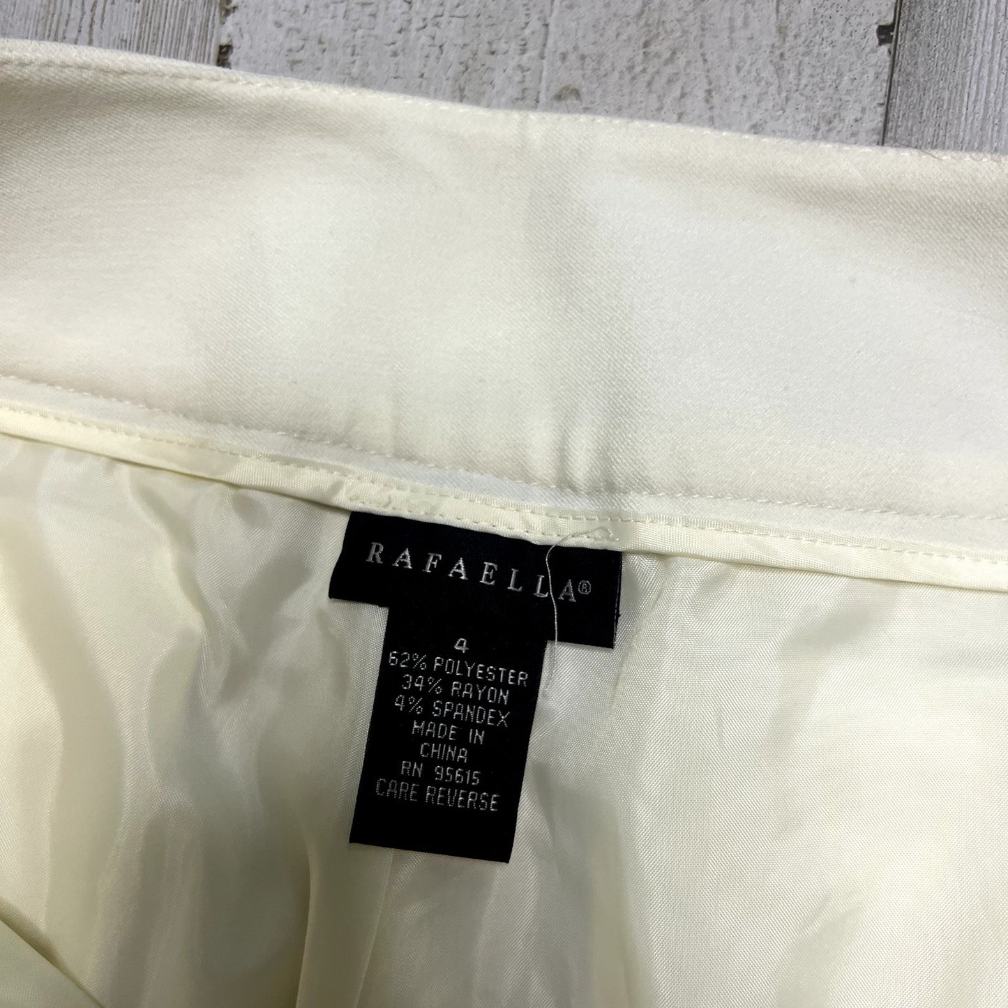 NWT Rafaella Women's Ivory Wide-Leg Twill Pants Cream Size 4