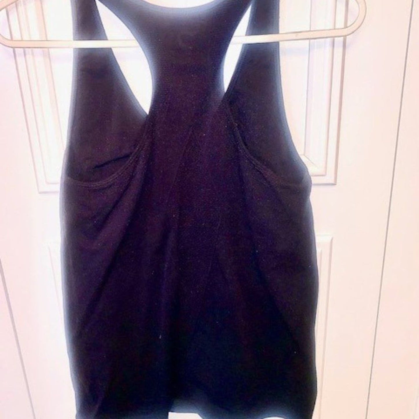 Dri-fit style black racer back tank w/bra