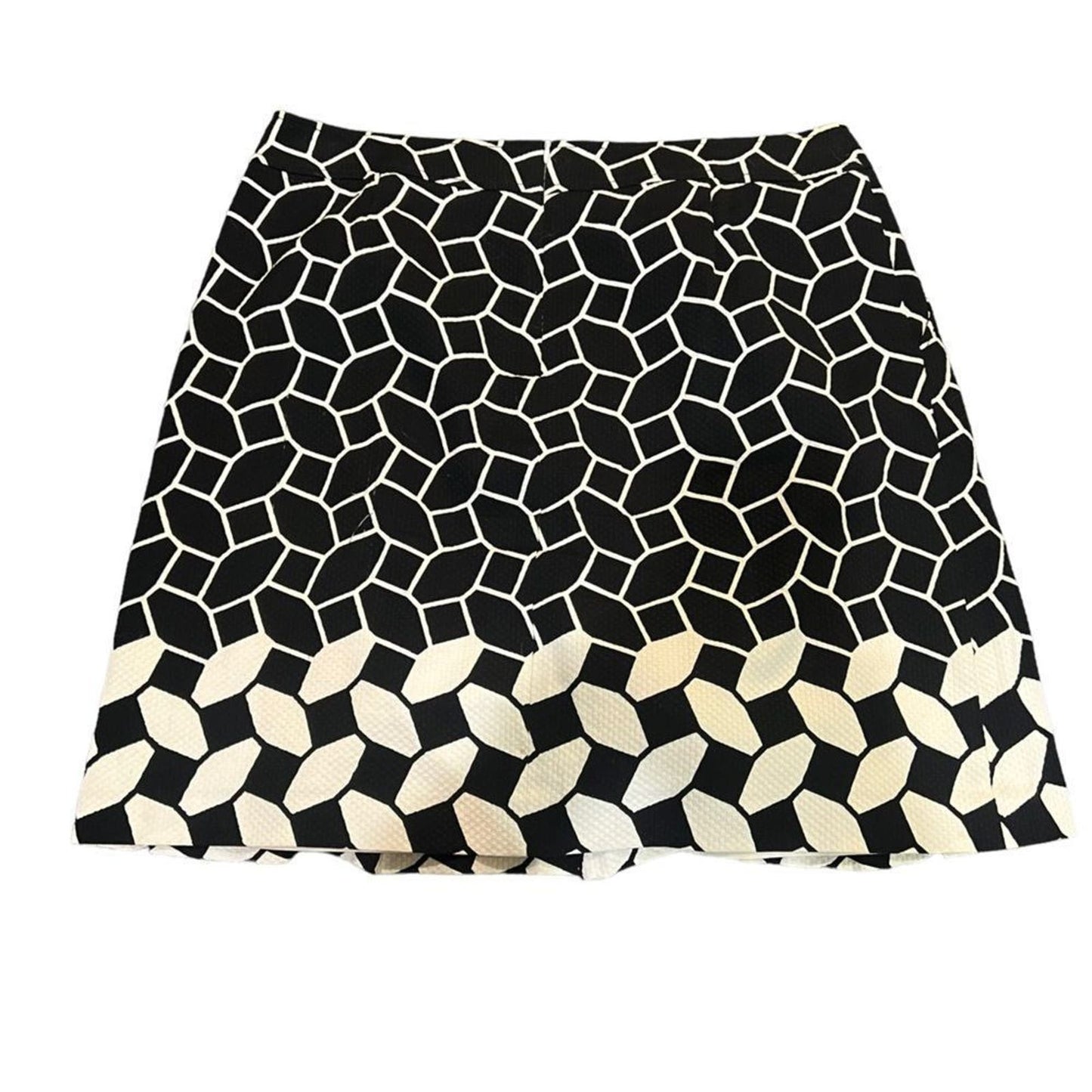 TALBOTS Women's A-Line Midi Skirt Geometric Black White 16